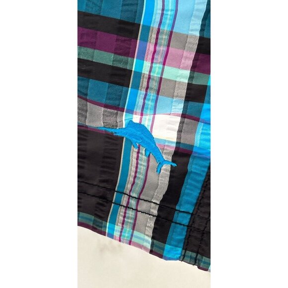 Tommy Bahama Men’s Coasta Whos Your Plaidy Swim Trunks, Size Large - Picture 9 of 10